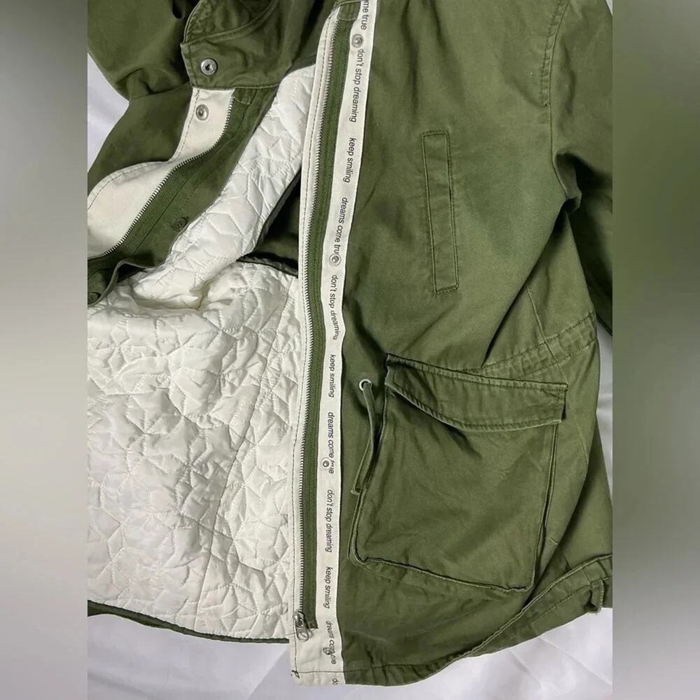 ZARA Girls “Dream Big” Embroidered Parka Jacket with Hood | Size 10 (140 cm) - Picture 6 of 15